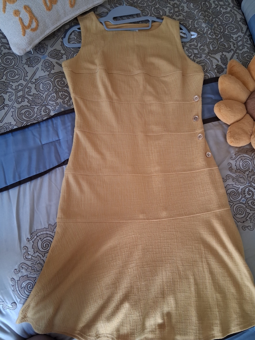 Sleeveless Yellow A-Line Dress